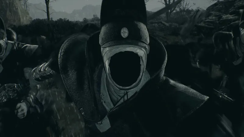 A figure whose face is a black hole.